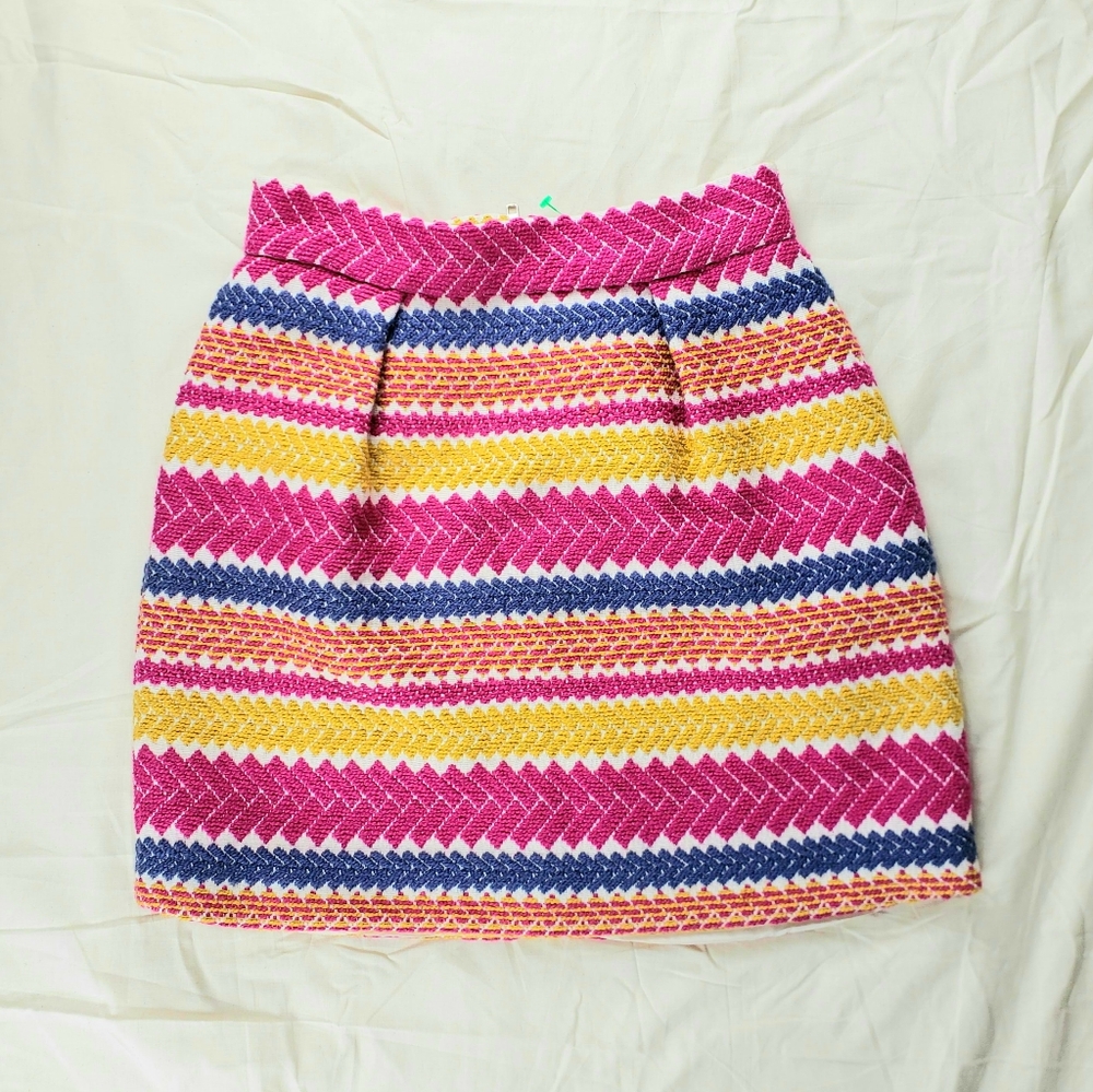 Nomad Women Pink Mustard Purple Stripe Skirt S